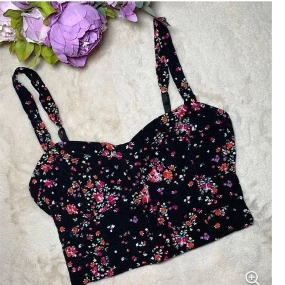 Bethany Mota floral crop top skater skirt set XS